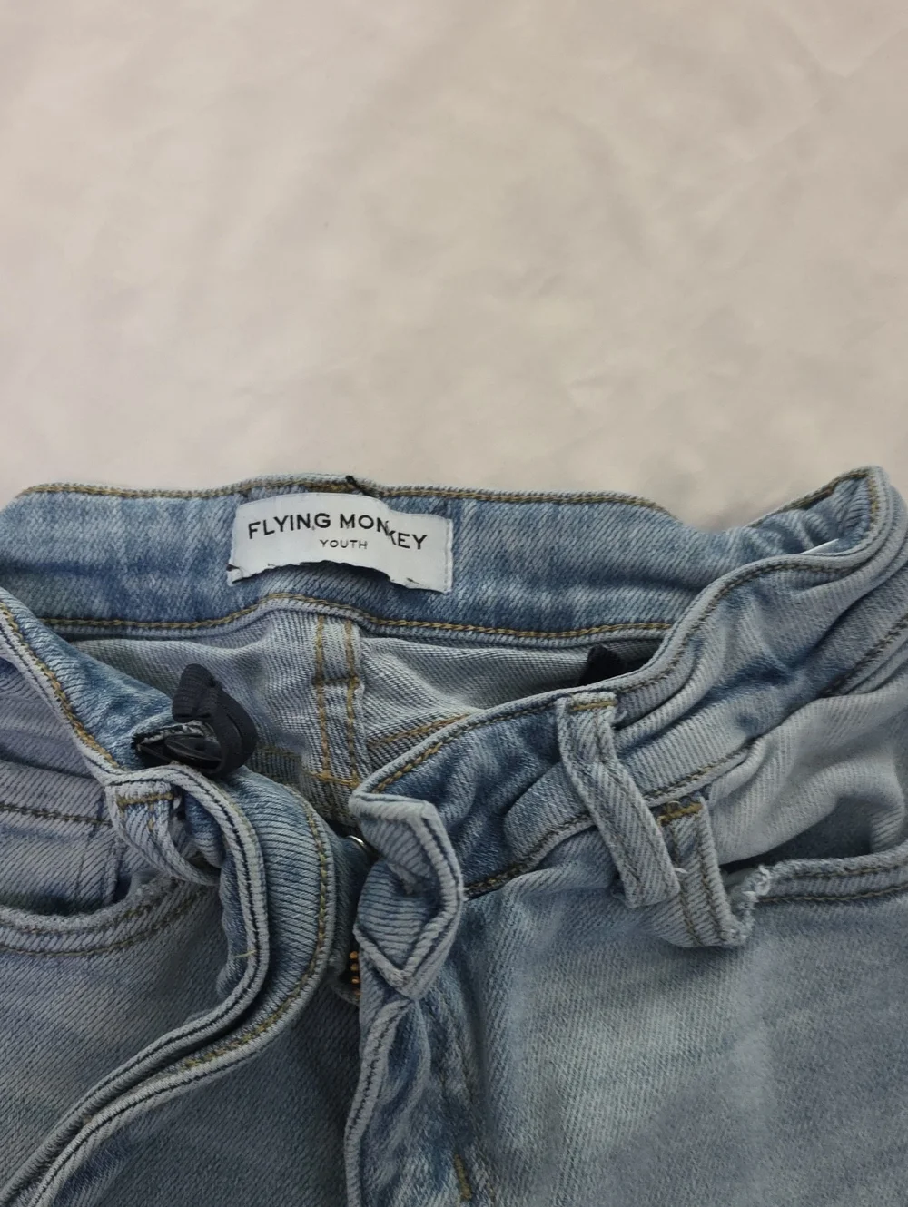 Flying Monkey Light Blue Distressed Flare Jeans